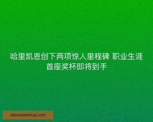 哈里凯恩创下两项惊人里程碑 职业生涯首座奖杯即将到手