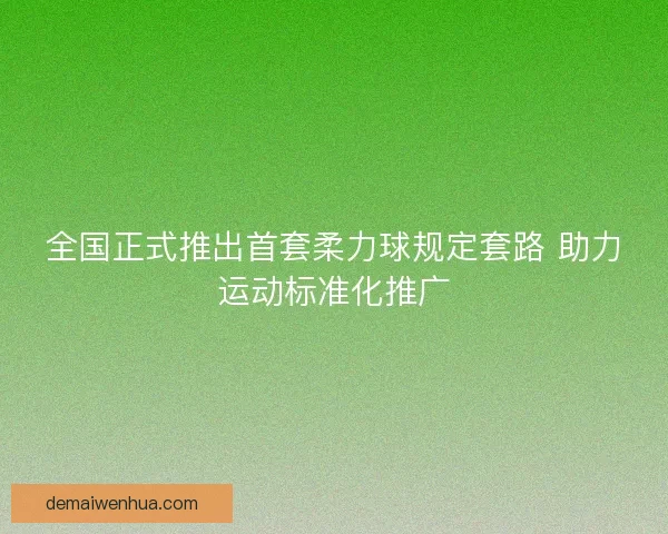 全国正式推出首套柔力球规定套路 助力运动标准化推广 全国正式推出首套柔力球规定套路 助力运动标准化推广